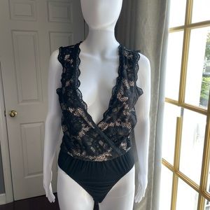 Sexy Black Lace Bodysuit